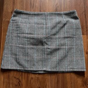 Others Follow Black and White Checkered Mini Skirt